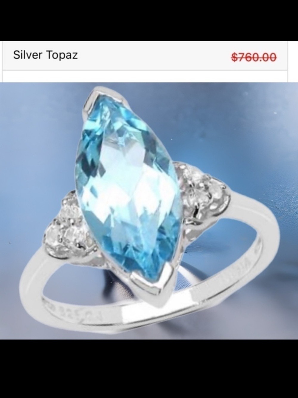 Topaz 3.40 CTW set in Sterling Silver Designer Ring - Size 7 NWT - Picture 4 of 17